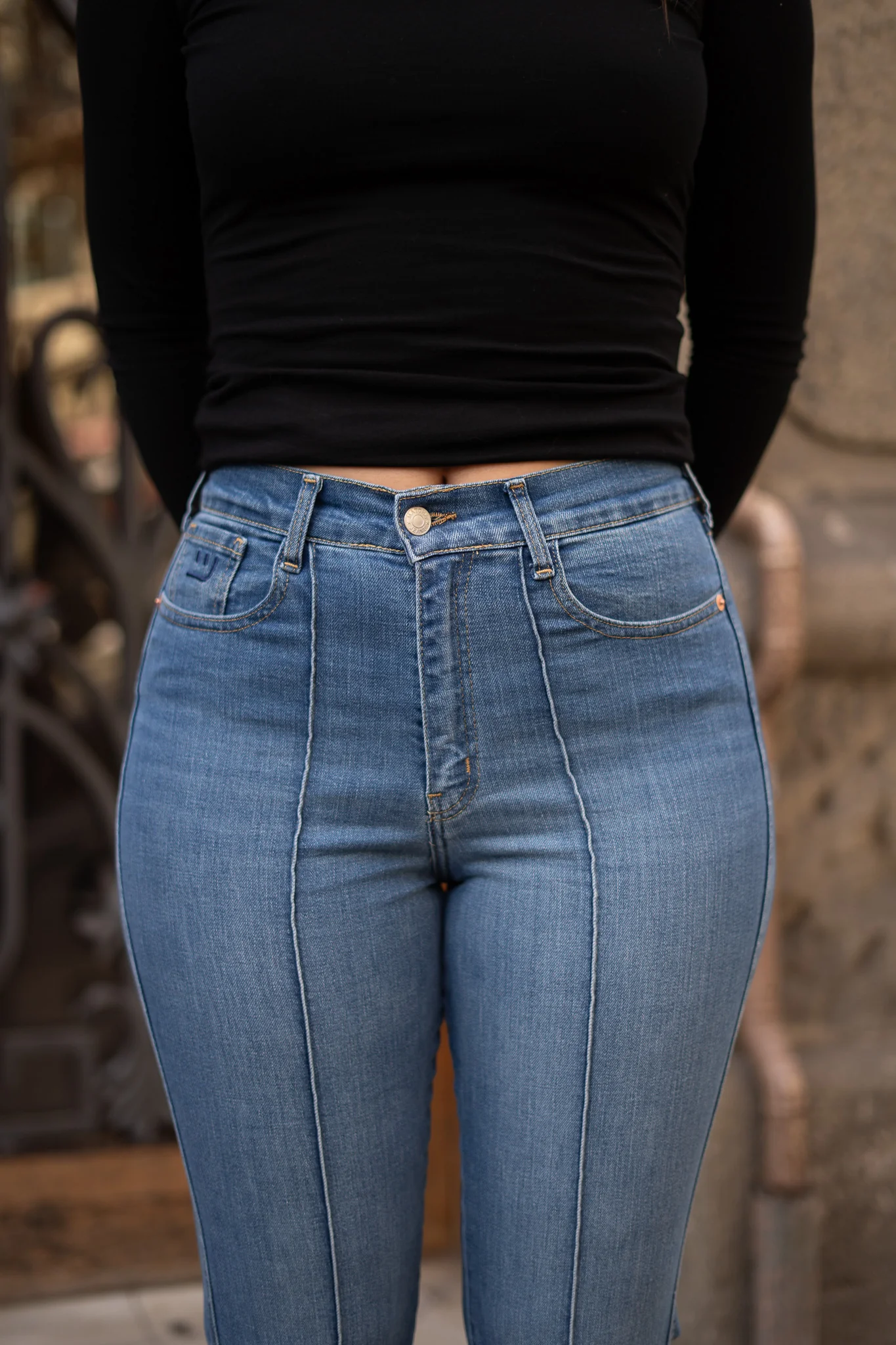 70'S FLARE HIGH RISE - BLUE - Image 5