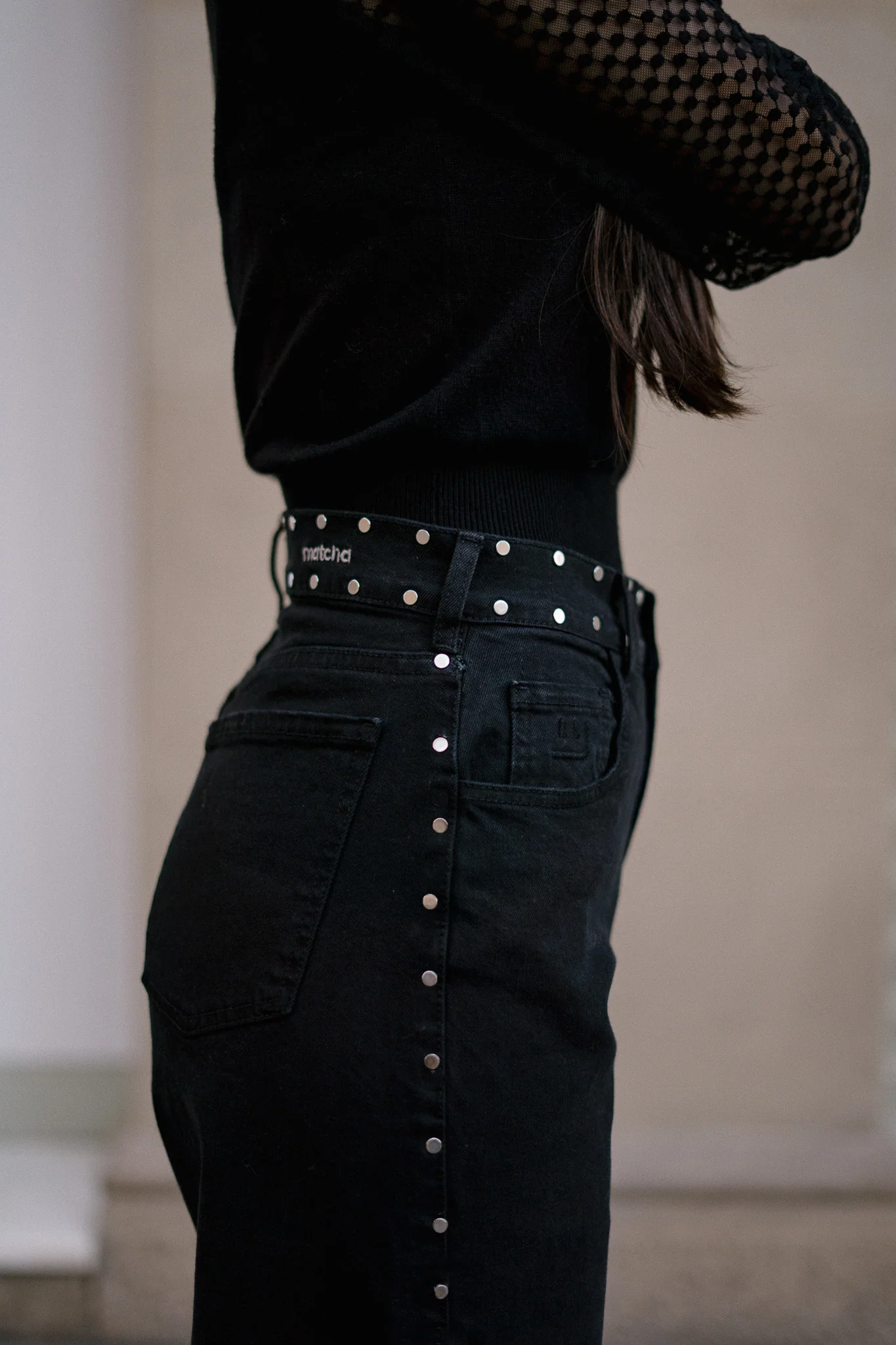 BAGGY TACHAS PLATEADAS - BLACK - Image 6