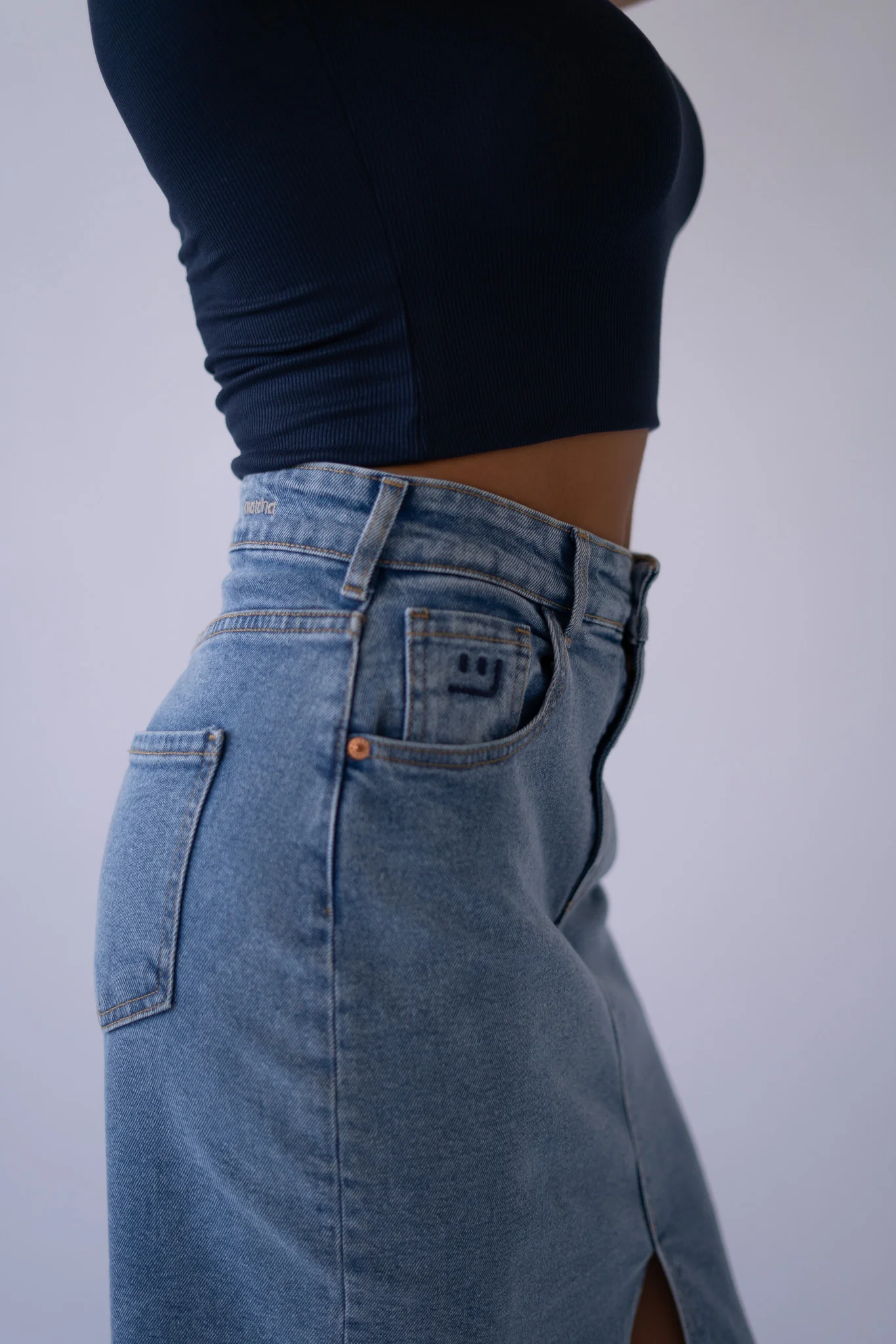 LONG SKIRT - LIGHT BLUE - Image 4