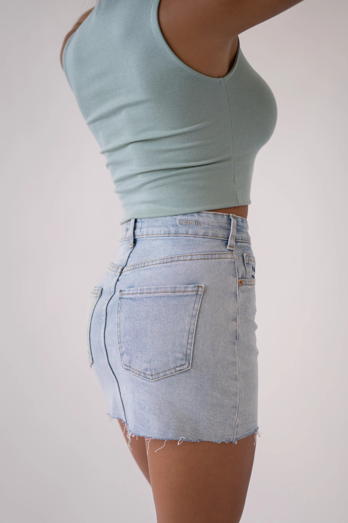 MINI SKIRT - WHITE BLUE - Image 5