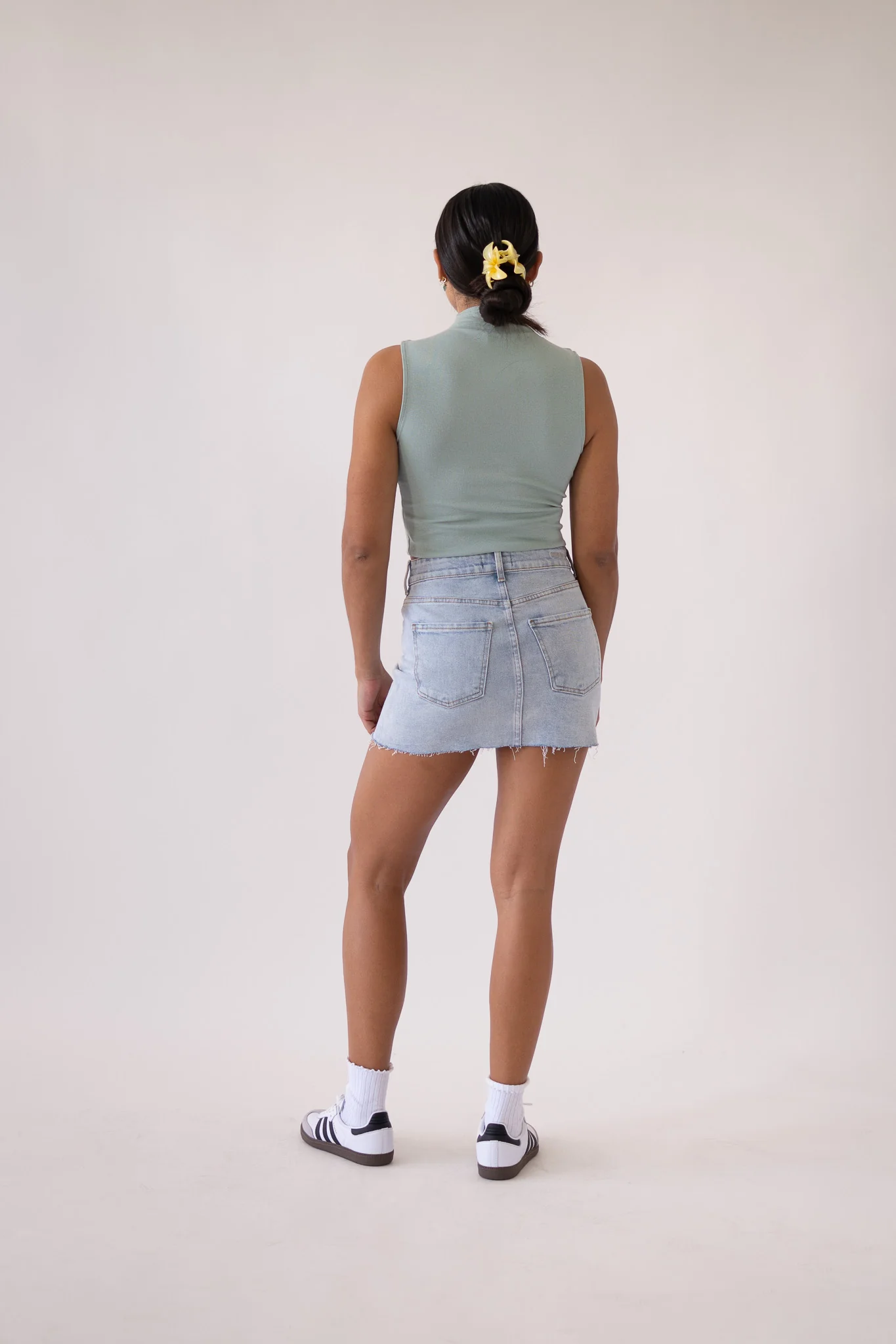 MINI SKIRT - WHITE BLUE - Image 7