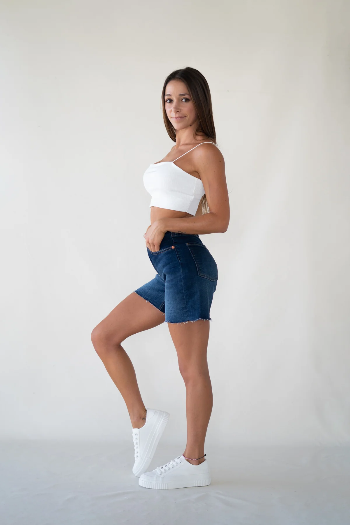 SHORTS HIGH RISE - DARK BLUE - Image 7
