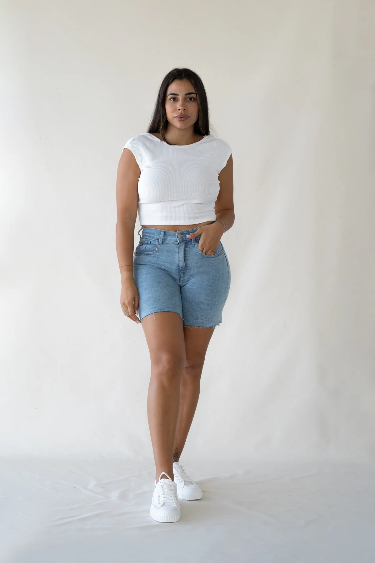SHORTS HIGH RISE - LIGHT BLUE - Image 6