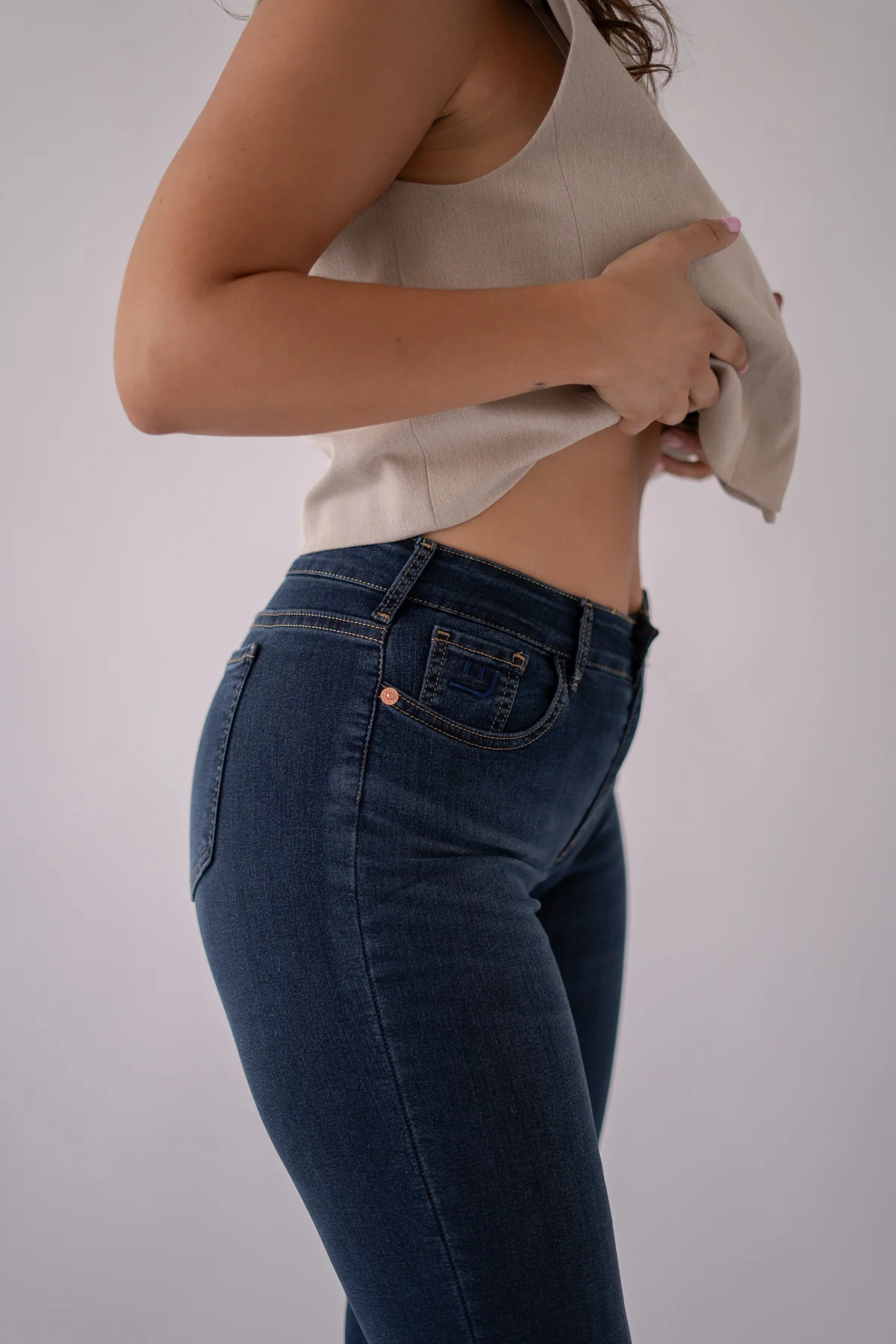 SKINNY MID RISE - DARK BLUE - Image 6